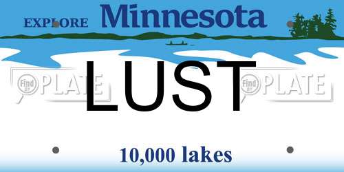 LUST Minnesota License Plate