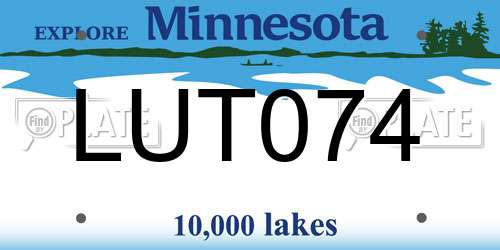 LUT074 Minnesota License Plate