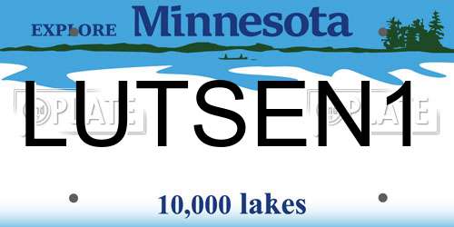 LUTSEN1 Minnesota License Plate