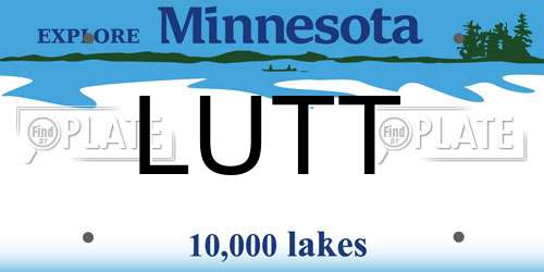 LUTT Minnesota License Plate