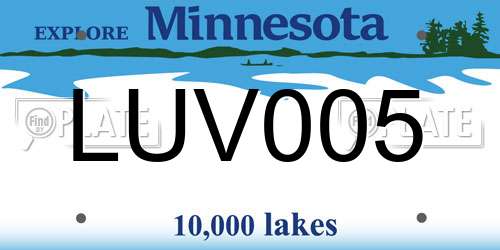 LUV005 Minnesota License Plate