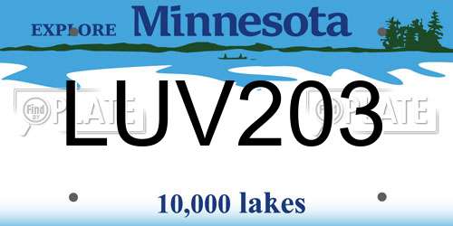 LUV203 Minnesota License Plate