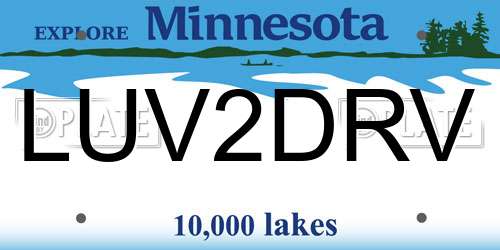 LUV2DRV Minnesota License Plate