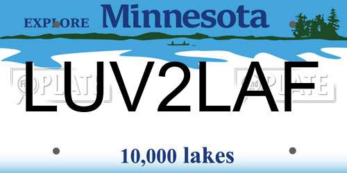 LUV2LAF Minnesota License Plate