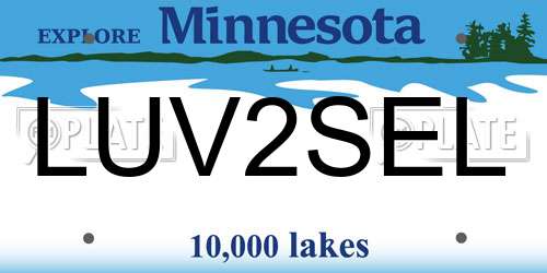 LUV2SEL Minnesota License Plate