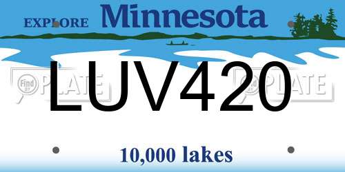 LUV420 Minnesota License Plate