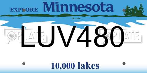 LUV480 Minnesota License Plate