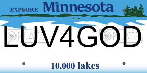 LUV4GOD Minnesota License Plate