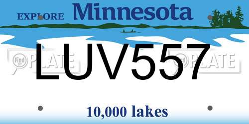 LUV557 Minnesota License Plate