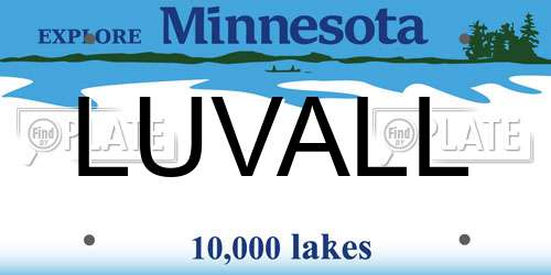 LUVALL Minnesota License Plate