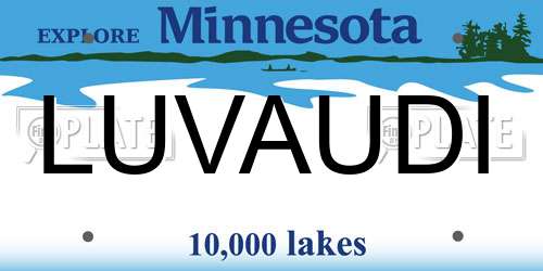 LUVAUDI Minnesota License Plate