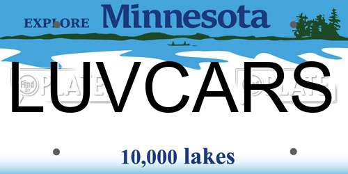 LUVCARS Minnesota License Plate