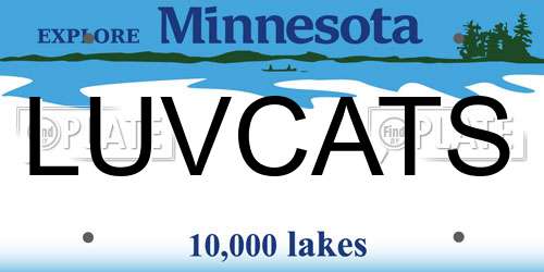 LUVCATS Minnesota License Plate