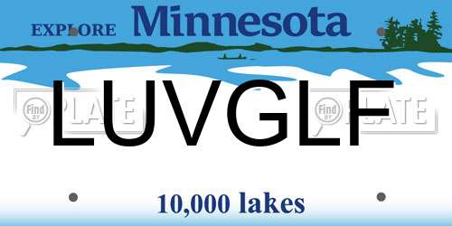 LUVGLF Minnesota License Plate