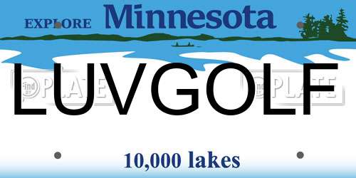 LUVGOLF Minnesota License Plate