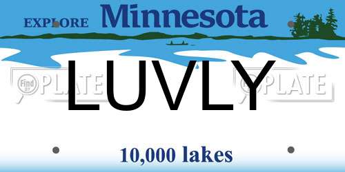 LUVLY Minnesota License Plate