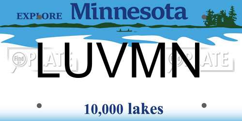 LUVMN Minnesota License Plate