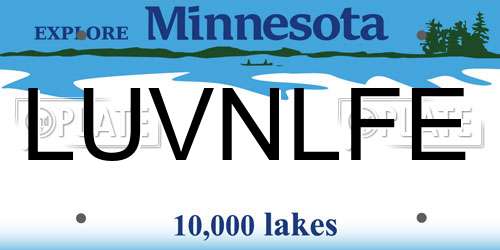 LUVNLFE Minnesota License Plate