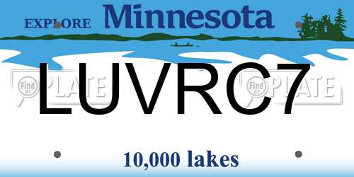 LUVRC7 Minnesota License Plate