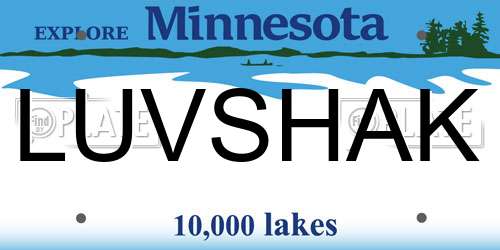 LUVSHAK Minnesota License Plate