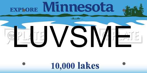 LUVSME Minnesota License Plate