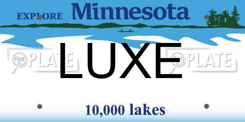 LUXE Minnesota License Plate