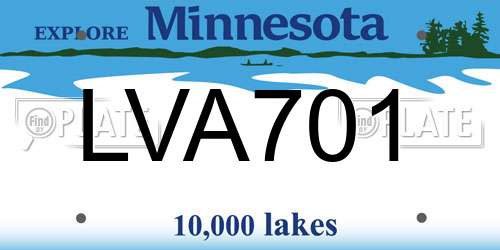 LVA701 Minnesota License Plate