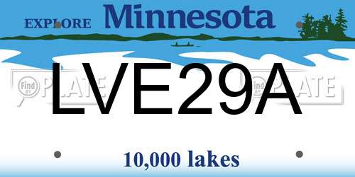 LVE29A Minnesota License Plate