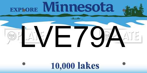LVE79A Minnesota License Plate