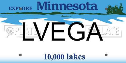 LVEGA Minnesota License Plate