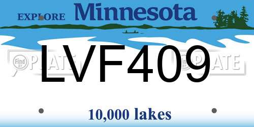 LVF409 Minnesota License Plate