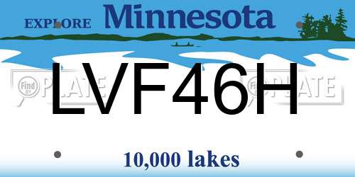 LVF46H Minnesota License Plate