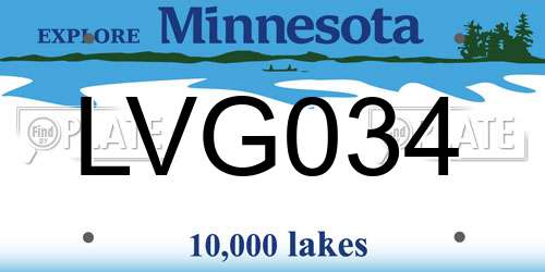 LVG034 Minnesota License Plate