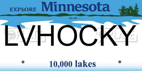 LVHOCKY Minnesota License Plate