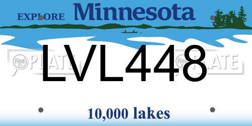 LVL448 Minnesota License Plate