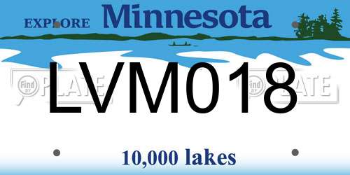 LVM018 Minnesota License Plate