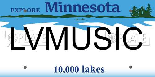 LVMUSIC Minnesota License Plate
