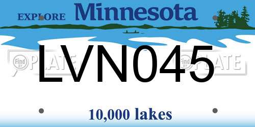 LVN045 Minnesota License Plate