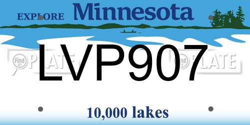 LVP907 Minnesota License Plate