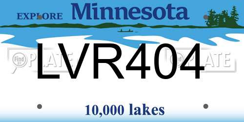 LVR404 Minnesota License Plate