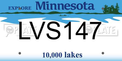LVS147 Minnesota License Plate
