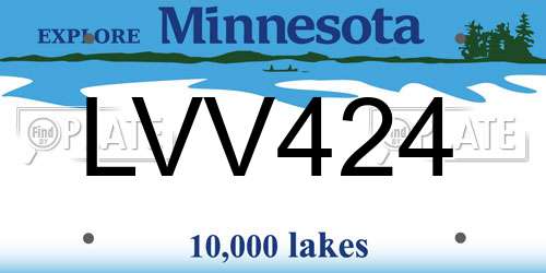 LVV424 Minnesota License Plate
