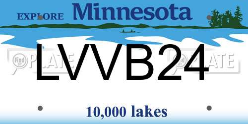 LVVB24 Minnesota License Plate
