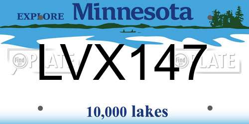 LVX147 Minnesota License Plate