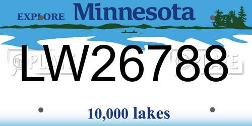 LW26788 Minnesota License Plate