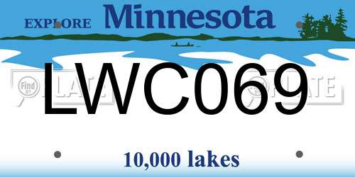 LWC069 Minnesota License Plate