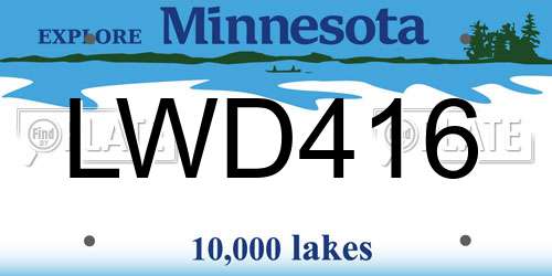 LWD416 Minnesota License Plate