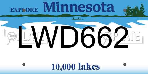 LWD662 Minnesota License Plate