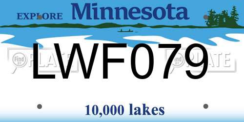 LWF079 Minnesota License Plate