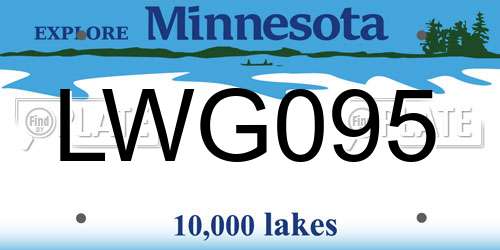 LWG095 Minnesota License Plate